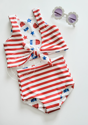 Patriotic Popsicles Girls Reversible Swimsuits