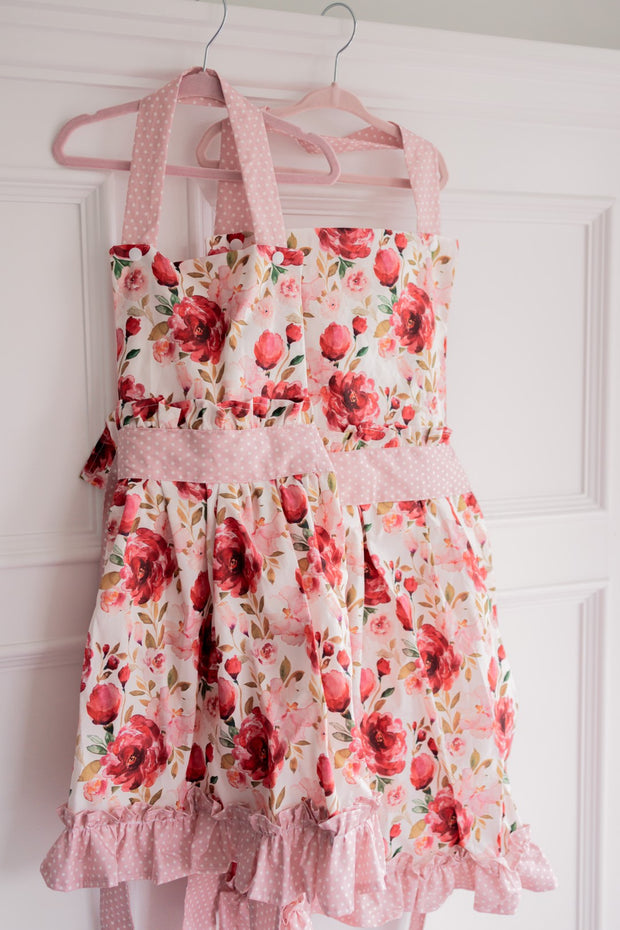 Pink Peonies Mommy and Me Apron
