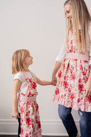 Pink Peonies Mommy and Me Apron