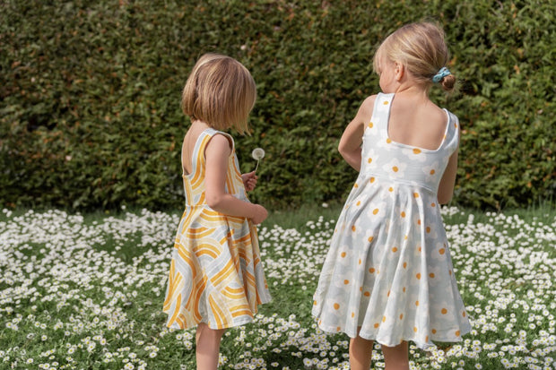 Girls Coordinating Organic Cotton Twirl Dresses For Summer