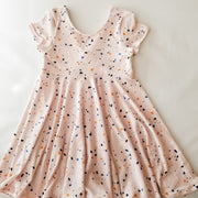 Terrazzo Print Twirl Dress For Summer