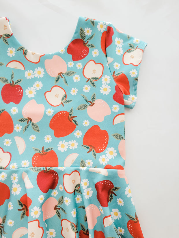 Girls Back to School Apple Twirl Dress