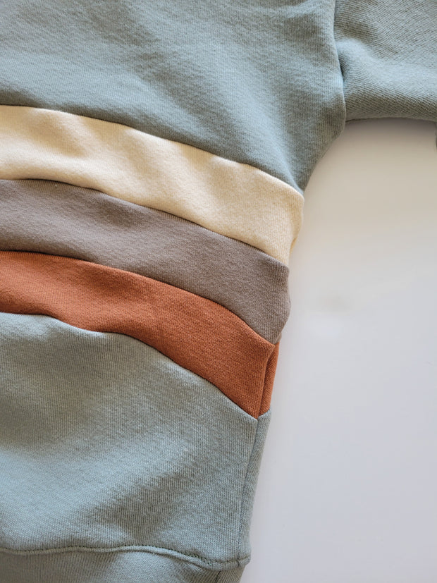 Coordinating Boho Rainbow Dolman Sweatshirts Made With 100% Organic Cotton