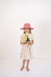 Girls Organic Cotton Bunny and Floral Twirl Dress For Spring