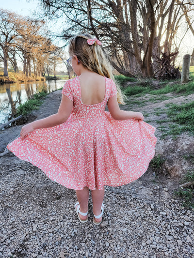 Organic Cotton Coral Easter Twirl Dress