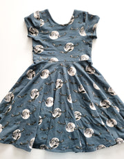 Organic Cotton Midnight Moon and Bats Twirl Dress