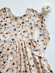 Black Cats, Pumpkins, and Ghosts Organic Cotton Twirl Dress