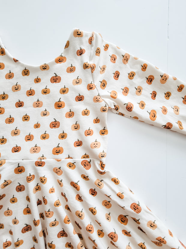 Organic Cotton Jack-O-Lantern Twirl Dress