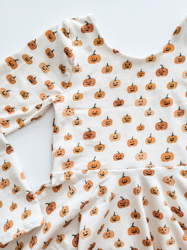 Organic Cotton Jack-O-Lantern Twirl Dress