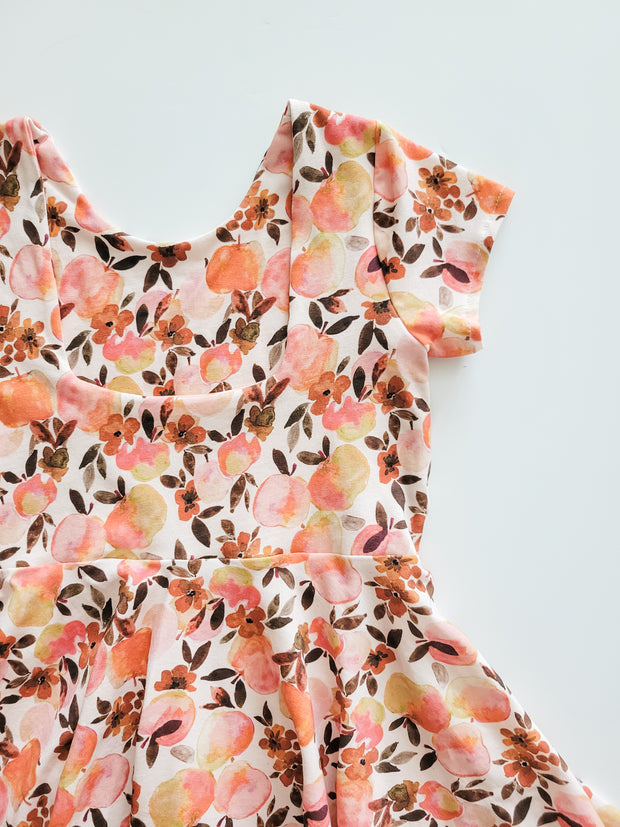 Organic Watercolor Apples Back to School Dress