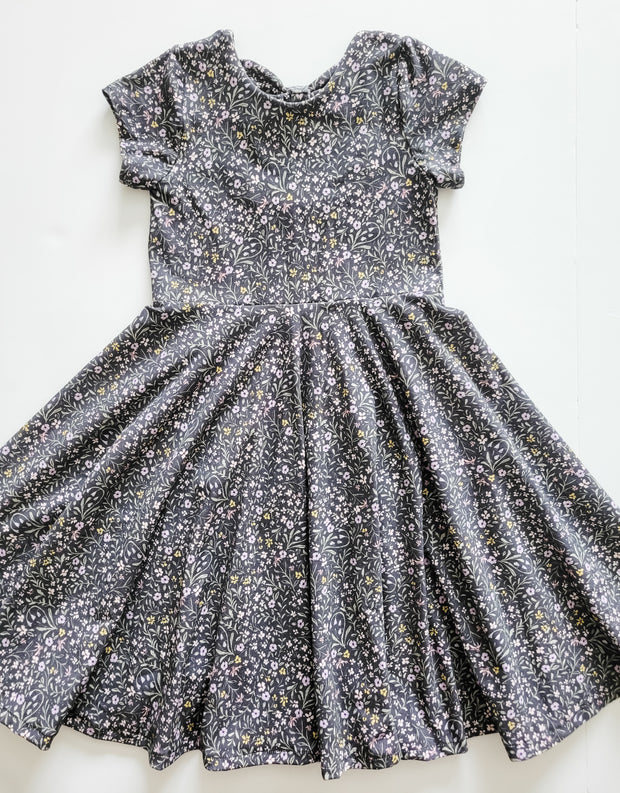 Organic Cotton Midnight Floral Twirl Dress