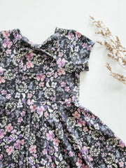 Organic Cotton Violet Floral Twirl Dress