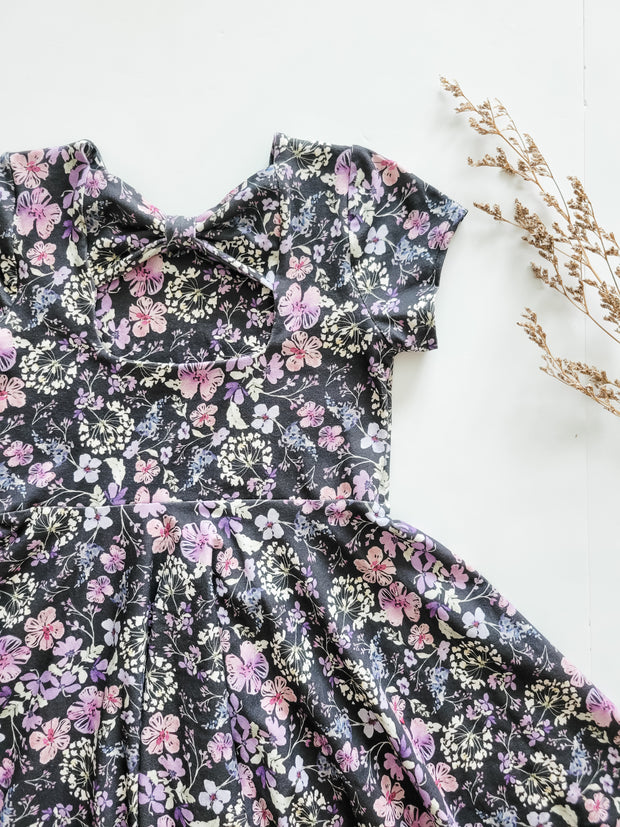 Organic Cotton Violet Floral Twirl Dress