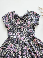 Organic Cotton Violet Floral Twirl Dress