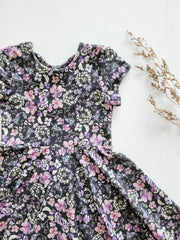 Organic Cotton Violet Floral Twirl Dress