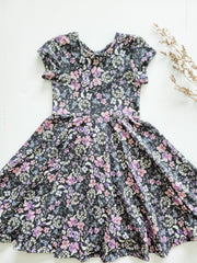 Organic Cotton Violet Floral Twirl Dress