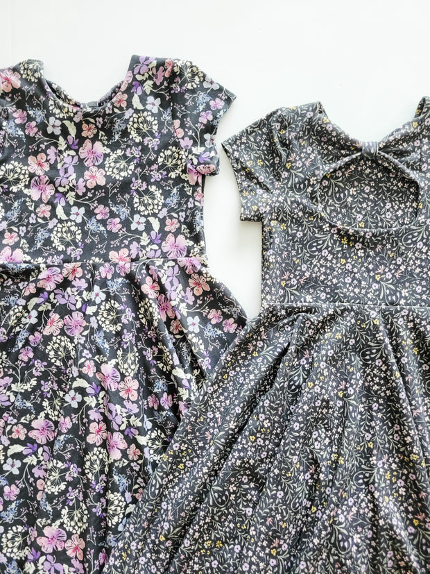 Organic Cotton Midnight Floral Twirl Dress