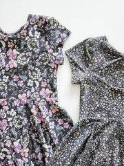 Organic Cotton Violet Floral Twirl Dress