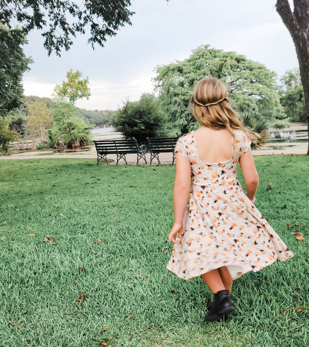 Black Cats, Pumpkins, and Ghosts Organic Cotton Twirl Dress