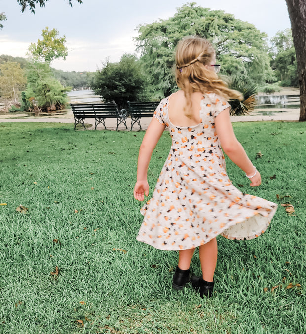 Black Cats, Pumpkins, and Ghosts Organic Cotton Twirl Dress