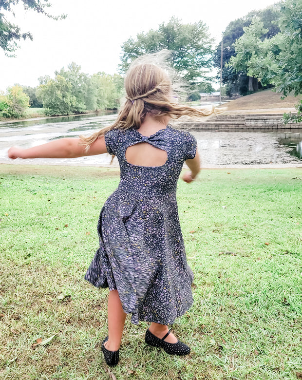 Organic Cotton Midnight Floral Twirl Dress