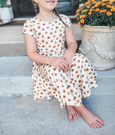 Organic Cotton Jack-O-Lantern Twirl Dress
