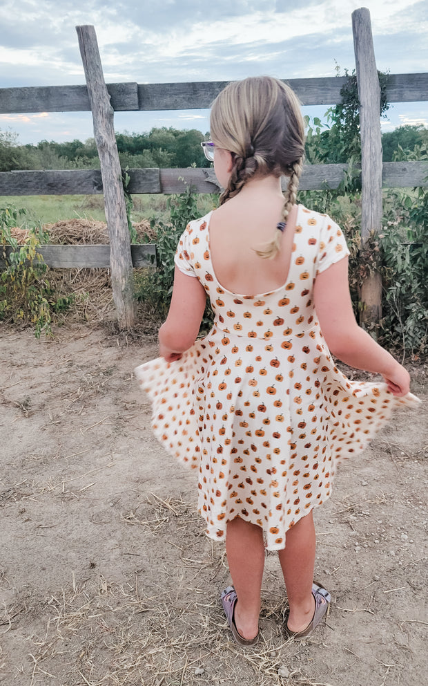 Organic Cotton Jack-O-Lantern Twirl Dress