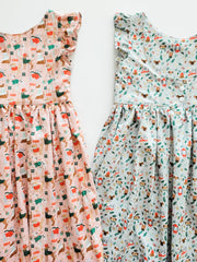 Dogs and Branches Cotton Christmas Dress