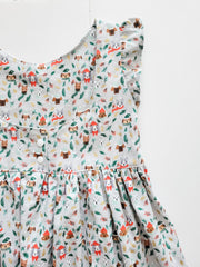 Dogs and Branches Cotton Christmas Dress