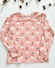 Organic Cotton Pink Snowman Christmas Pajamas