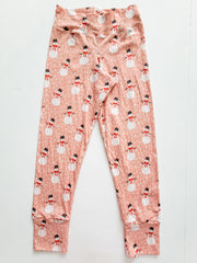 Organic Cotton Pink Snowman Christmas Pajamas