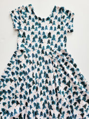 Forest Green Pine Tree Christmas Twirl Dress