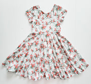 Organic Cotton Cozy Winter Robins Twirl Dress