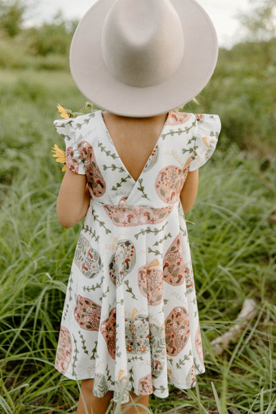 Organic Cotton Woodland Pumpkins Twirl Dress