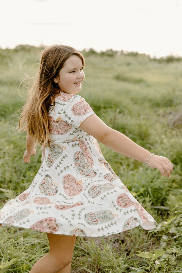 Organic Cotton Woodland Pumpkins Twirl Dress