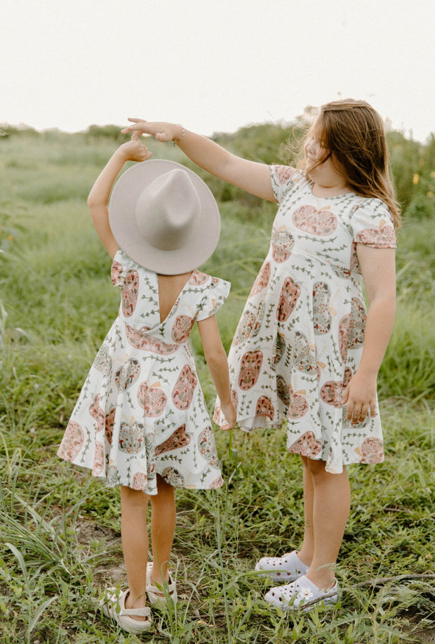 Organic Cotton Woodland Pumpkins Twirl Dress