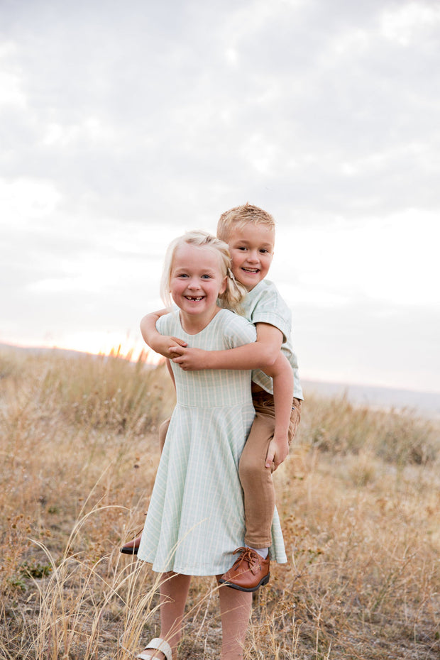 Organic Girls Ice Blue Gingham Twirl Dress Rem and Em Organic Girls Ice Blue Gingham Twirl Dress Rem and Em