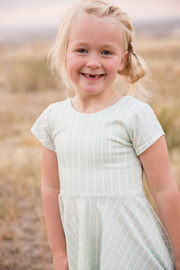 Organic Girls Ice Blue Gingham Twirl Dress Rem and Em Organic Girls Ice Blue Gingham Twirl Dress Rem and Em