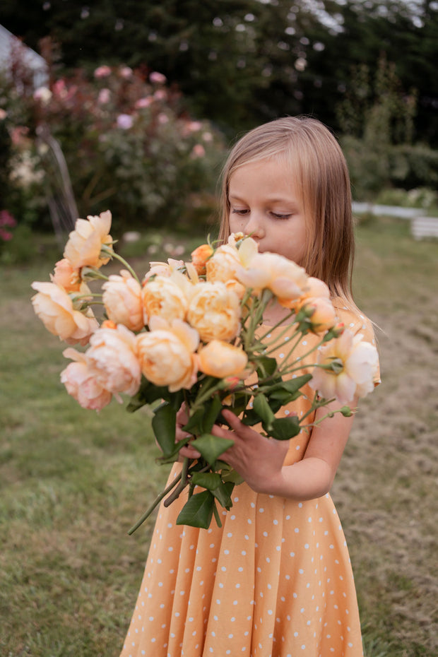 Organic Golden Polka Dots Twirl Dress