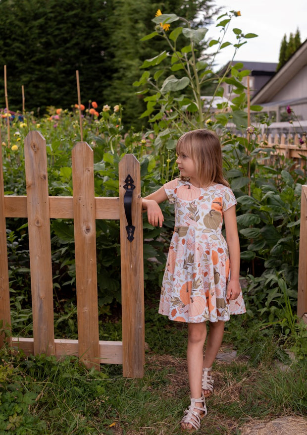 Girls Organic Cotton Pumpkin Twirl Dress Rem and Em Girls Organic Cotton Pumpkin Twirl Dress Rem and Em