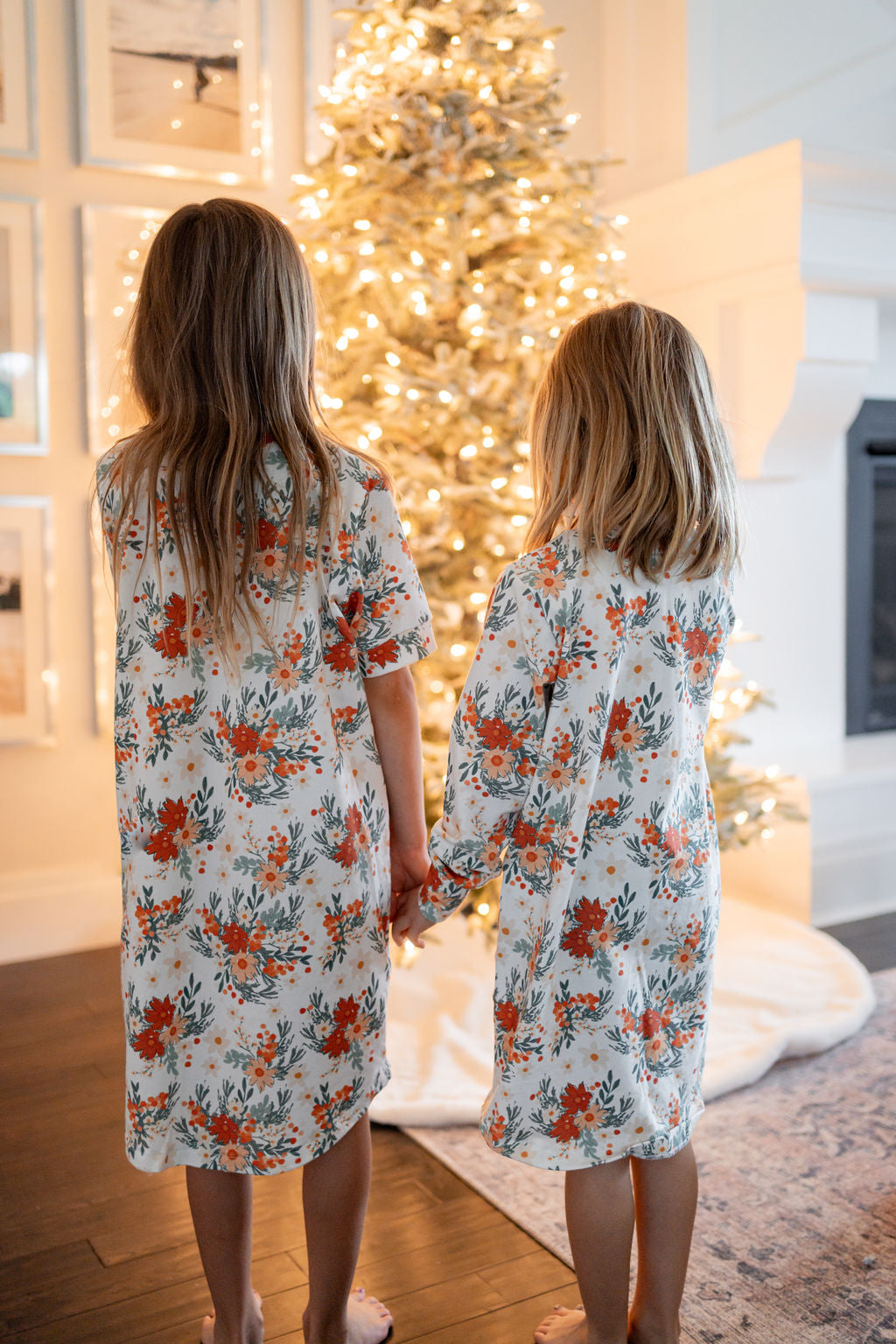 Organic Cotton Girls Boho Floral Christmas Night Gown – Rem and Em