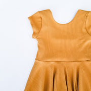 Mustard knit Fall twirl dress