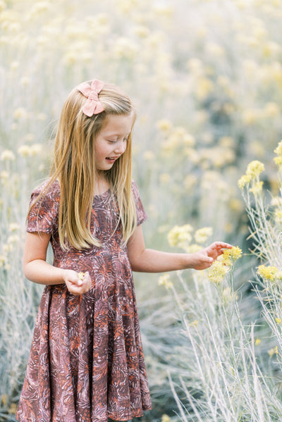 Girls Purple Boho Fall Twirl Dress