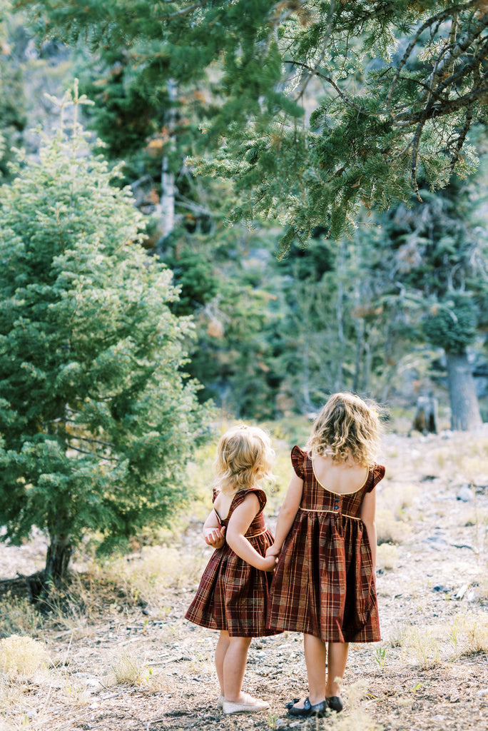 Girls Red and Metallic Gold Plaid Christmas Dress Rem and Em Girls Red and Metallic Gold Plaid Christmas Dress Rem and Em