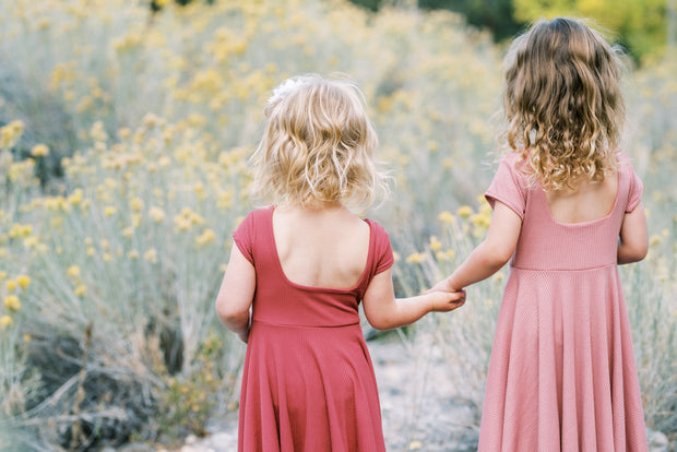 Coordinating Sibling Dresses in Maxi Length