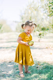 Girls Mustard Twirl Dress