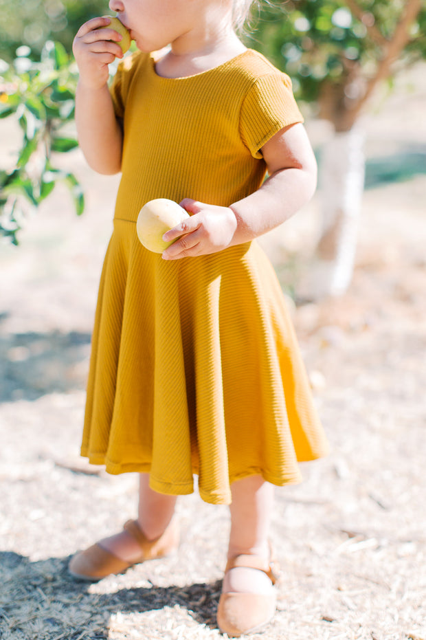 Mustard Girls Dress For Family Photos