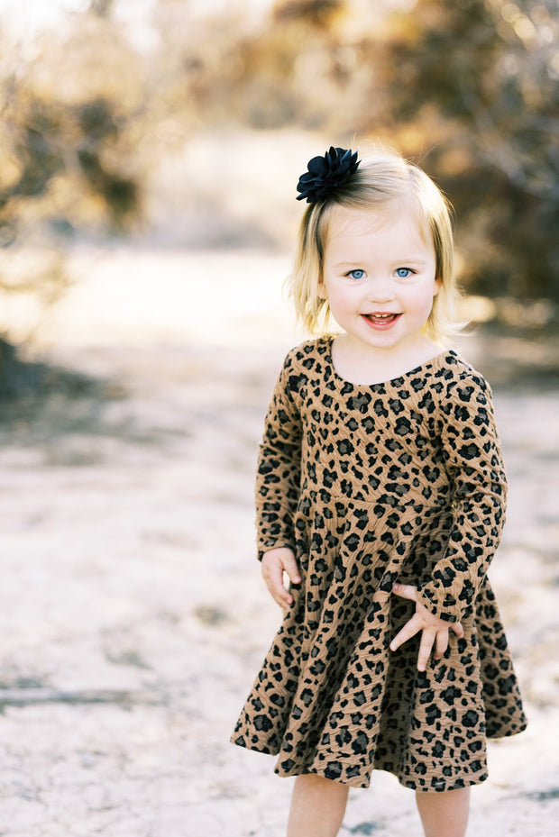 Modern Toddler Twirl Dress in Cheetah