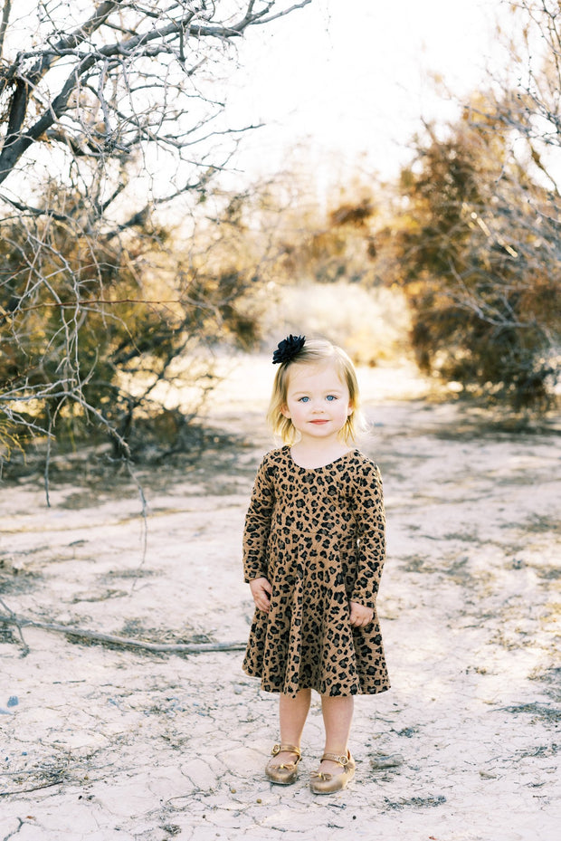 Brown Cheetah Print Toddler Twirl Dress