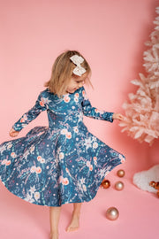 Boho Floral Christmas Twirl Dress